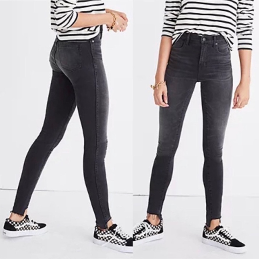 Madewell 10" High-Rise Skinny Jeans Black Denim Size 30